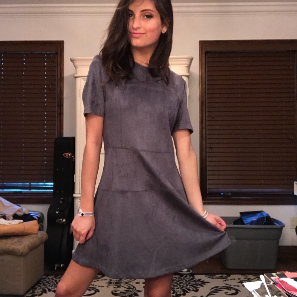 Grey suade dress